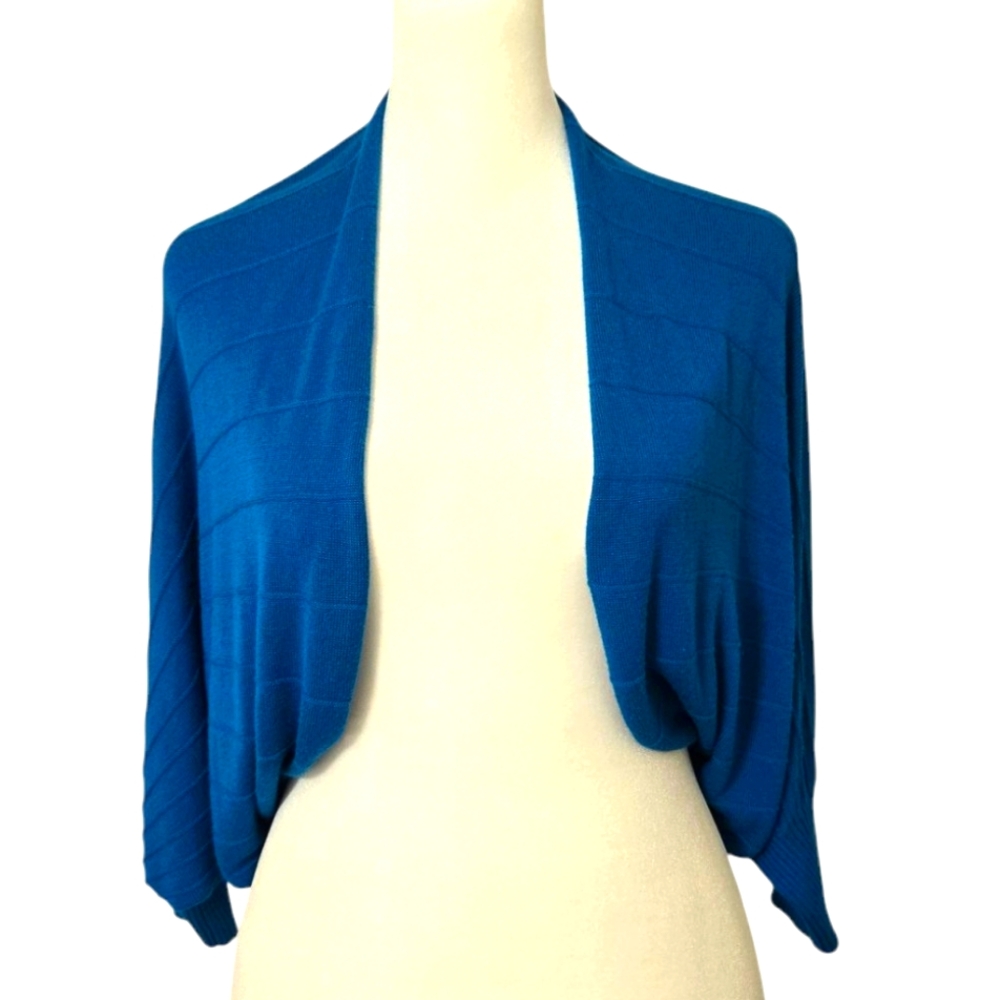 Express Shrugs Sweater Women's Blue Open Front 3/4 Sleeve Size L